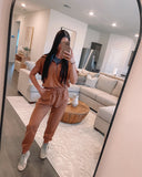 Breezy Feelings Hooded Jumpsuit - Terracotta