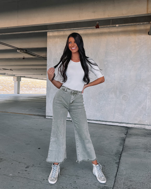 Olive You Wide Leg Jeans