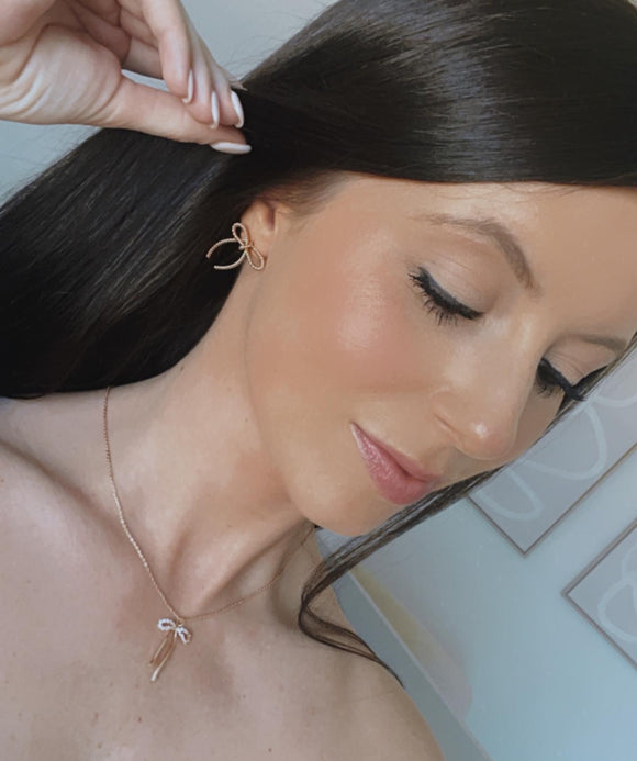 Rope Bow Stud Earrings