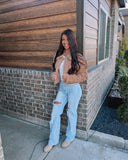High Waisted Distressed Wide Leg Jeans