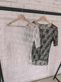 Lace Mesh Top - Black