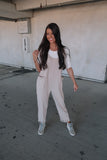 Did Someone Say Dupe Jumpsuit - Oatmeal