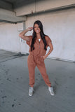Breezy Feelings Hooded Jumpsuit - Terracotta