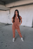 Breezy Feelings Hooded Jumpsuit - Terracotta