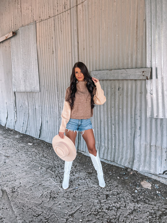 The Feelings Are Neutral Color Block Sweater