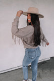 Fool For Fringe Cardigan Top - Taupe