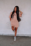 Go Get 'Em Tiger T-Shirt Dress - Taupe