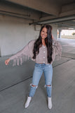 Fool For Fringe Cardigan Top - Taupe