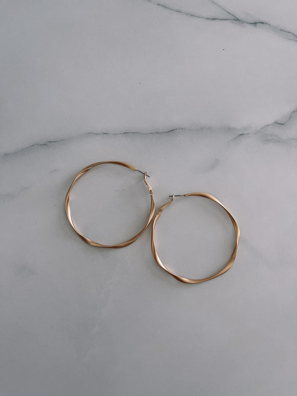Don't Get It Twisted Gold Hoops Earrings