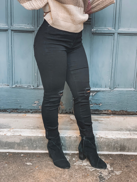 Black High Rise Skinny Jeans